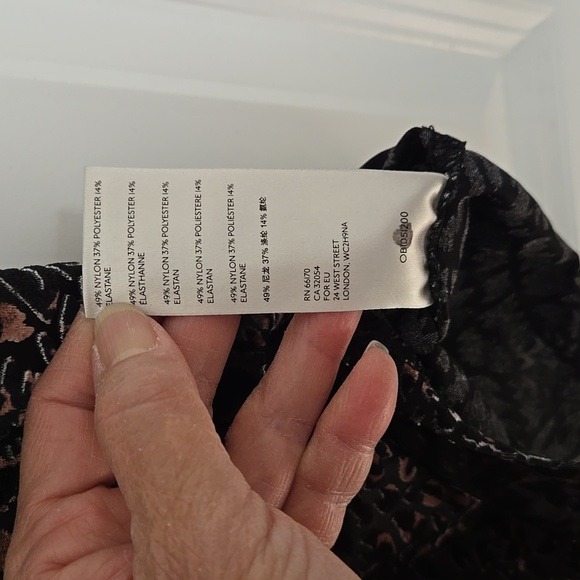 We the Free Teddy Burnt Out Velvet Tee in Black and Brown Sz XS - Picture 6 of 8